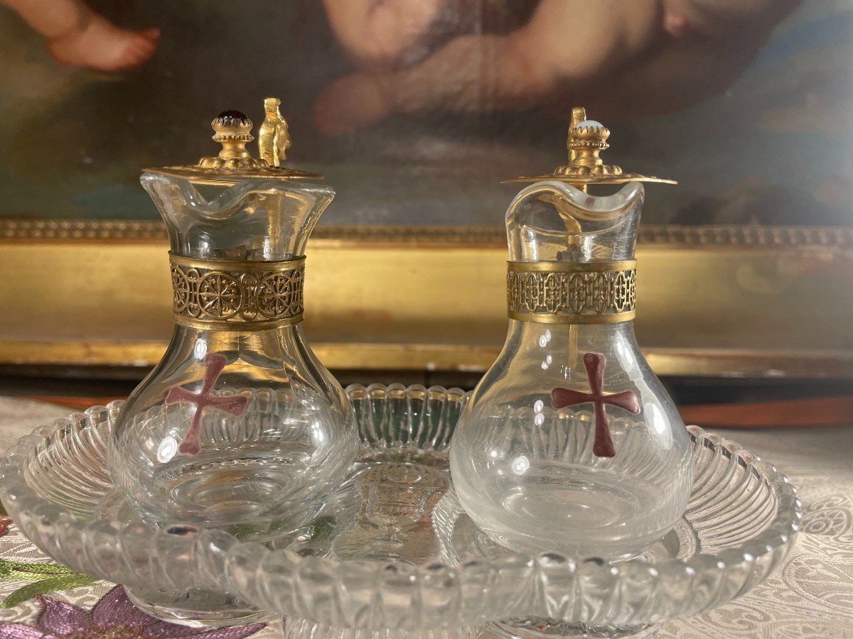 Church Cruets And Their Tray – 19th Century-photo-2