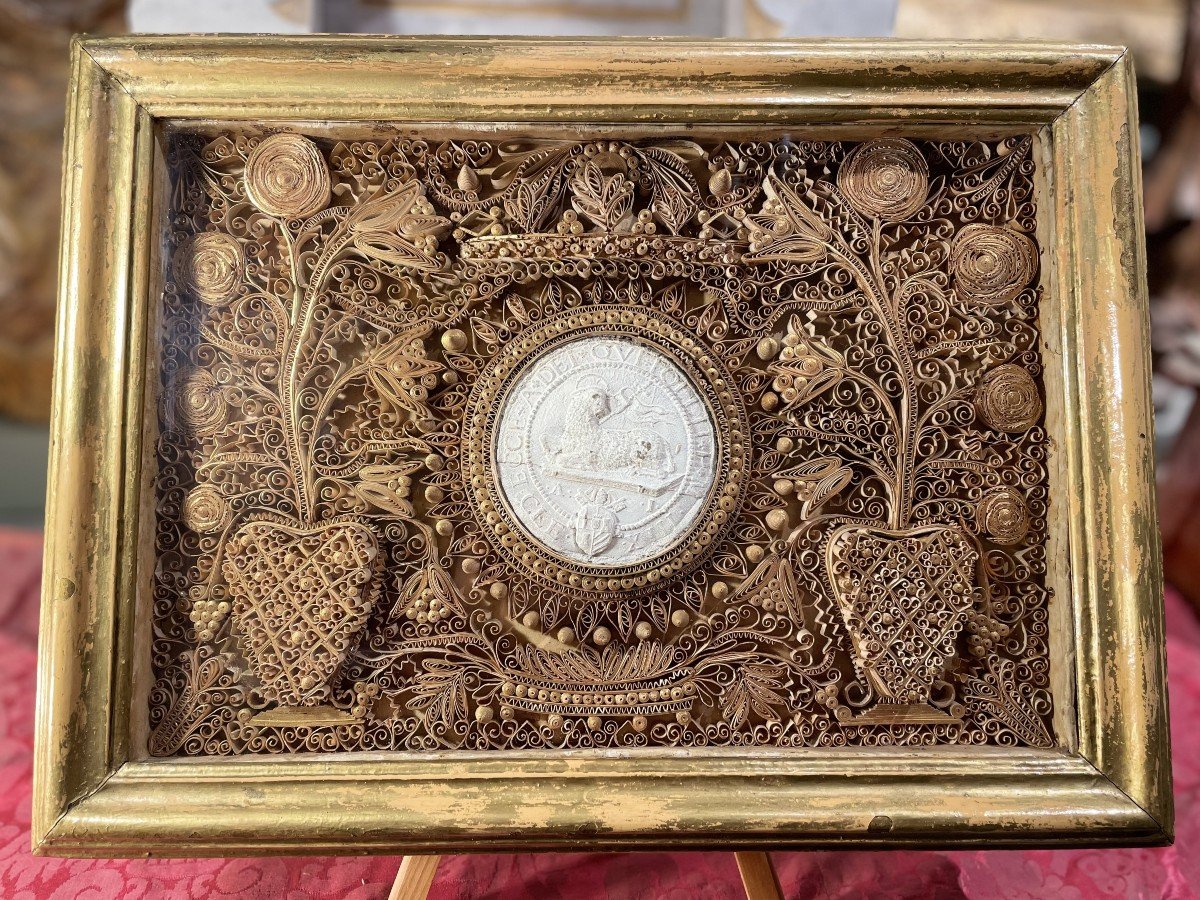 Agnus Dei Devotional Work With The Arms Of Clement XIII - 18th Century