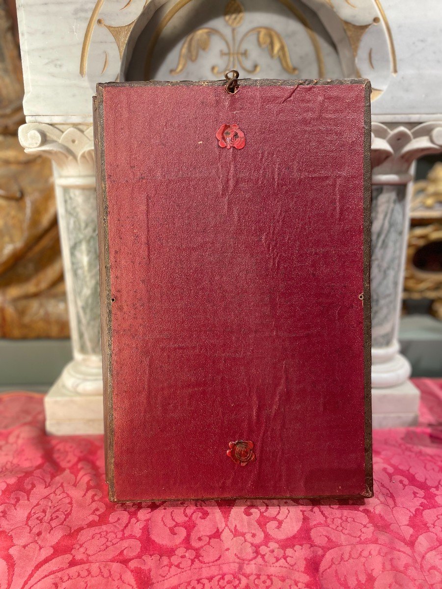 Original Reliquary Of The Holy Cross In Spun Glass - 19th Century-photo-2