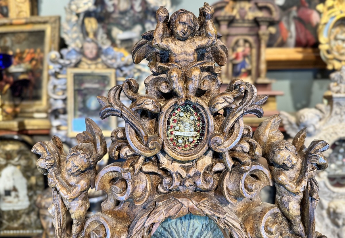 Reliquaire De Saint Alexandre à Décor D’angelots - XVIIIe -photo-3