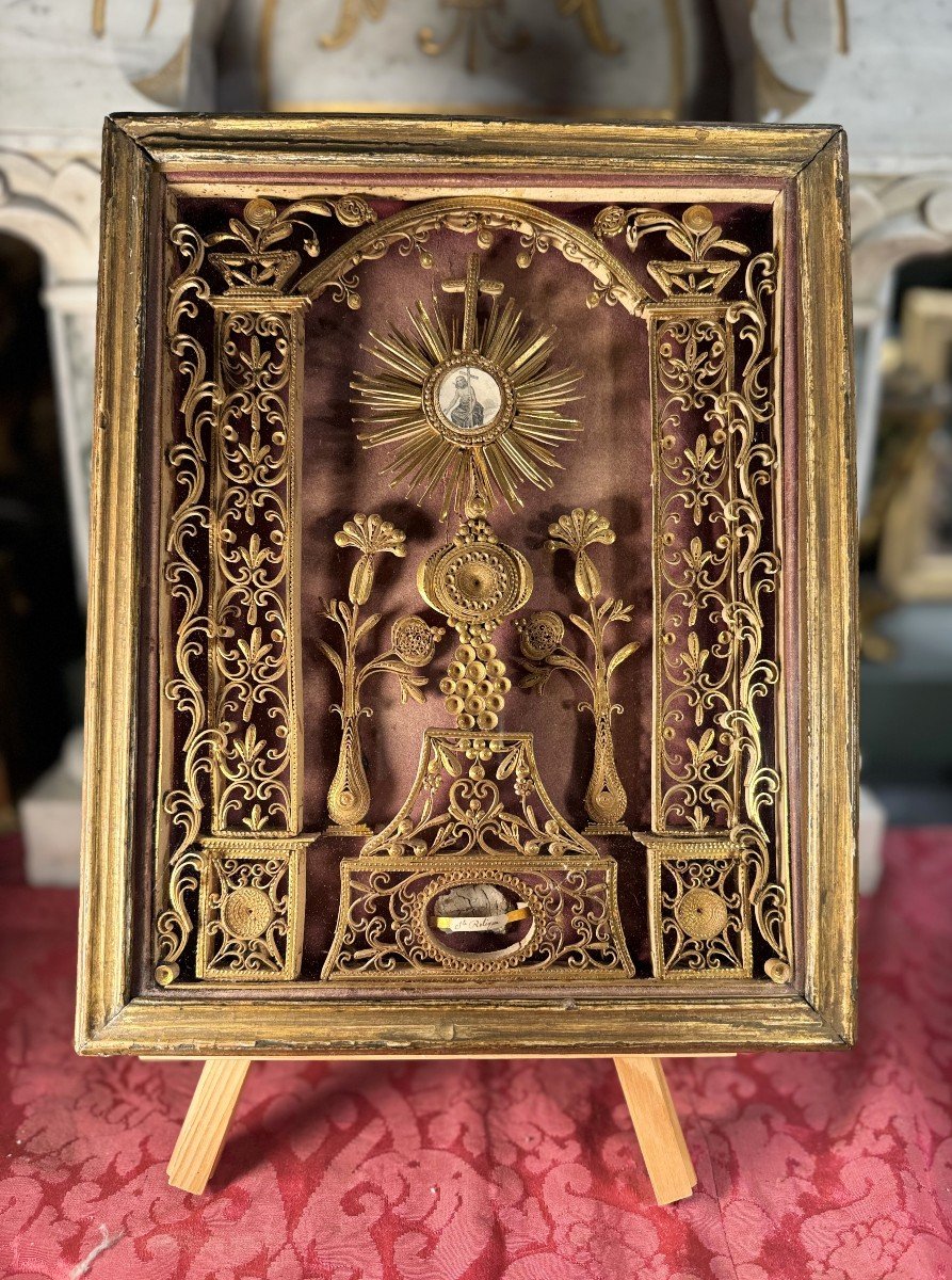 Paperolles Reliquary Of The Ursulines - 18th Century-photo-3