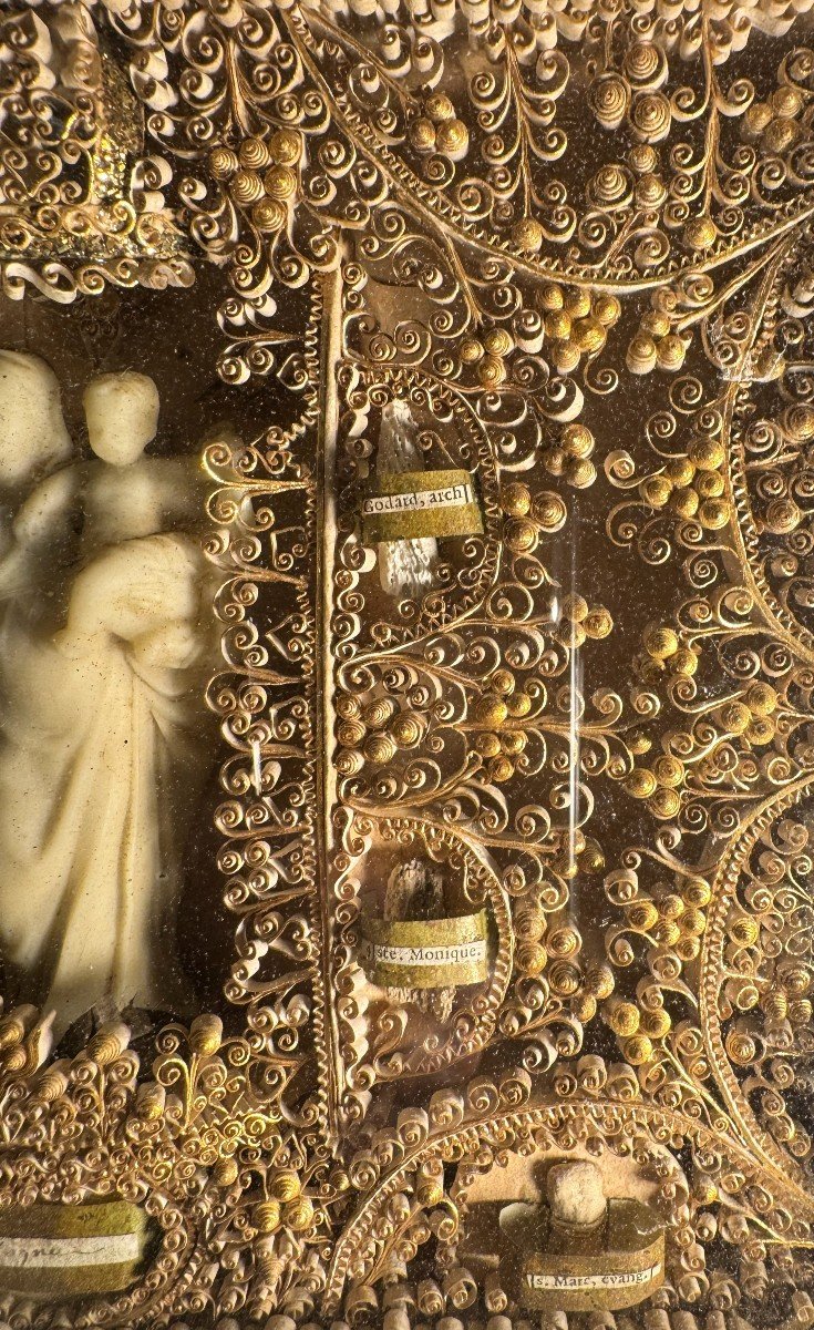 Reliquaire Paperolles - Vierge à L’enfant - Normandie  - Milieu XIXe-photo-4
