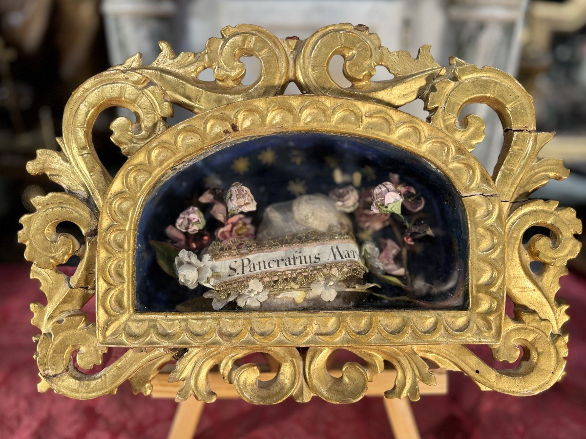 Reliquaire Richement Sculpté De Saint Pancrace, Martyr - XVIIIe