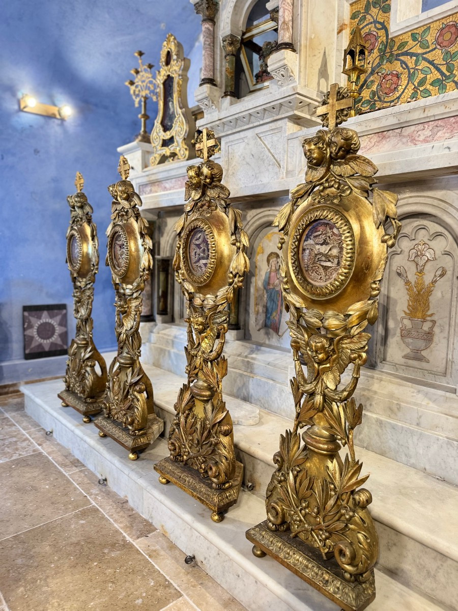 Four Remarkable Monstrances Reliquaries - Circa 1700 -photo-3