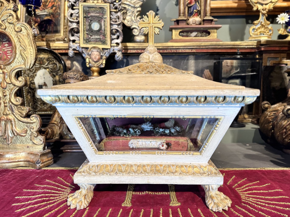 Chasse reliquaire De Sainte Albinae - XVIIIe-photo-5