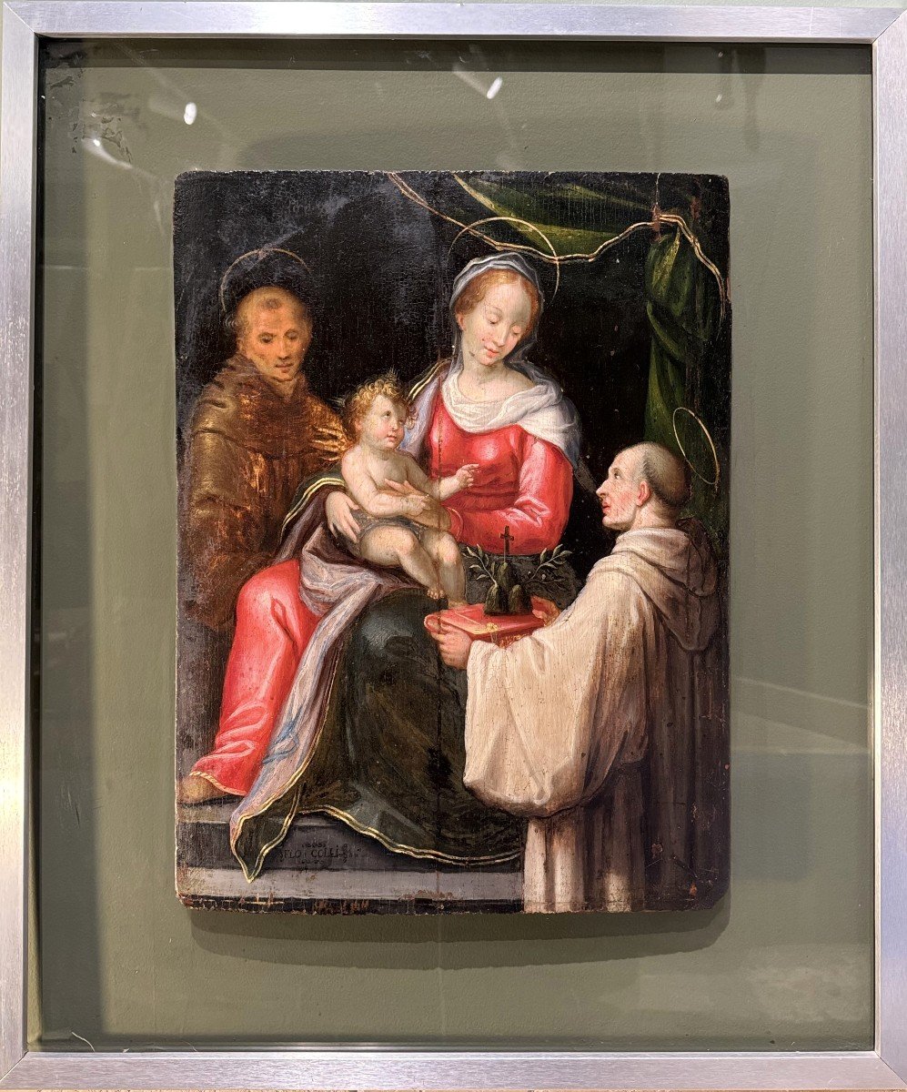 Vierge à l'Enfant Accompagnée Des Saints François Et Benoit – XVIIe-photo-4