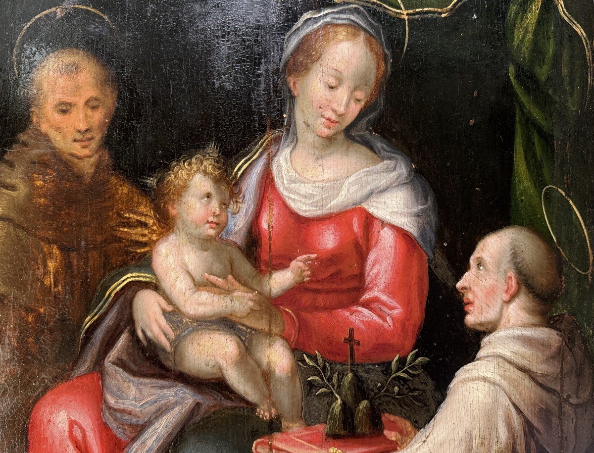 Vierge à l'Enfant Accompagnée Des Saints François Et Benoit – XVIIe