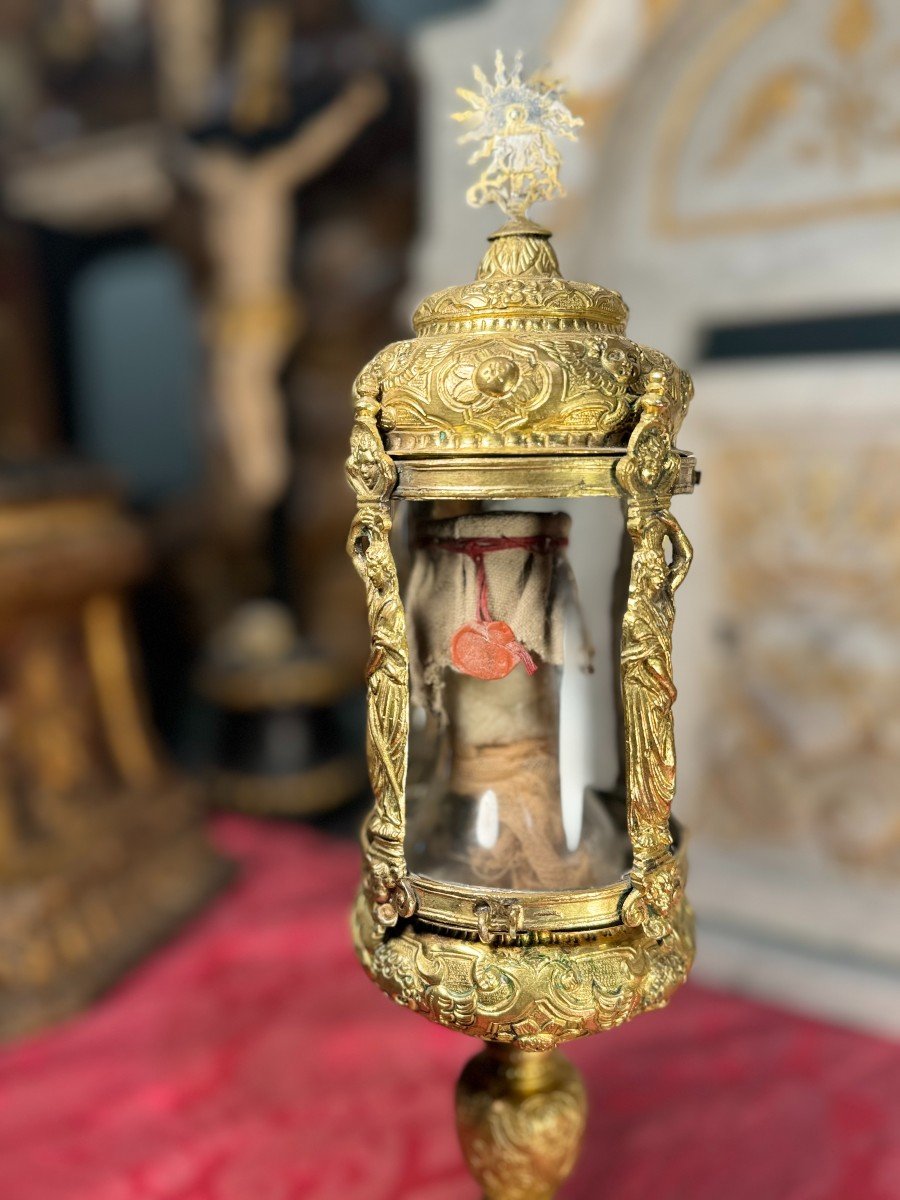 Monstrance Reliquaire De Saint Amantia – Circa 1700-photo-3