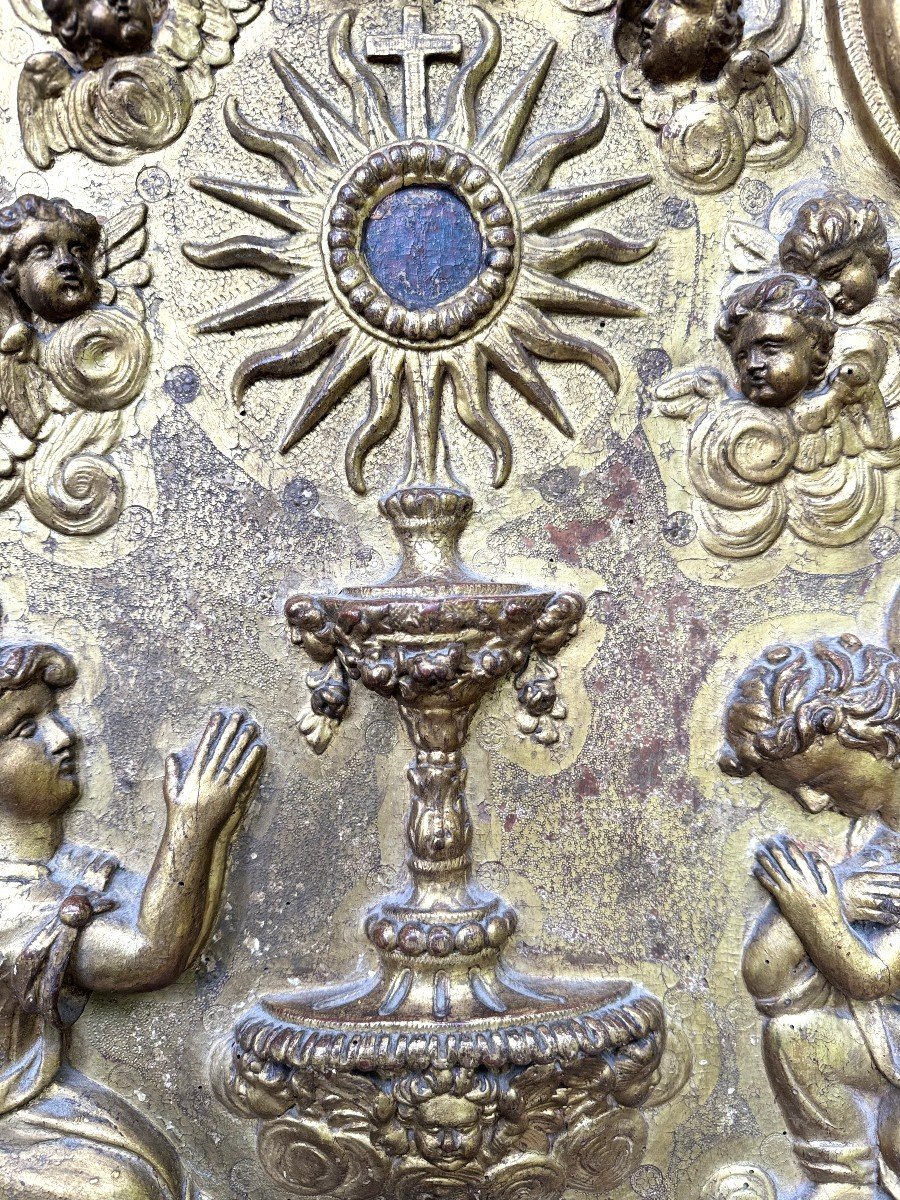 Holy Trinity In Gilded And Carved Wood – 18th Century-photo-4