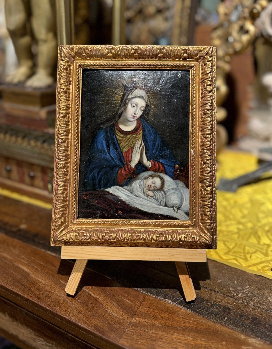 Vierge à l’Enfant – Huile Sur Cuivre - XVIIe-photo-2