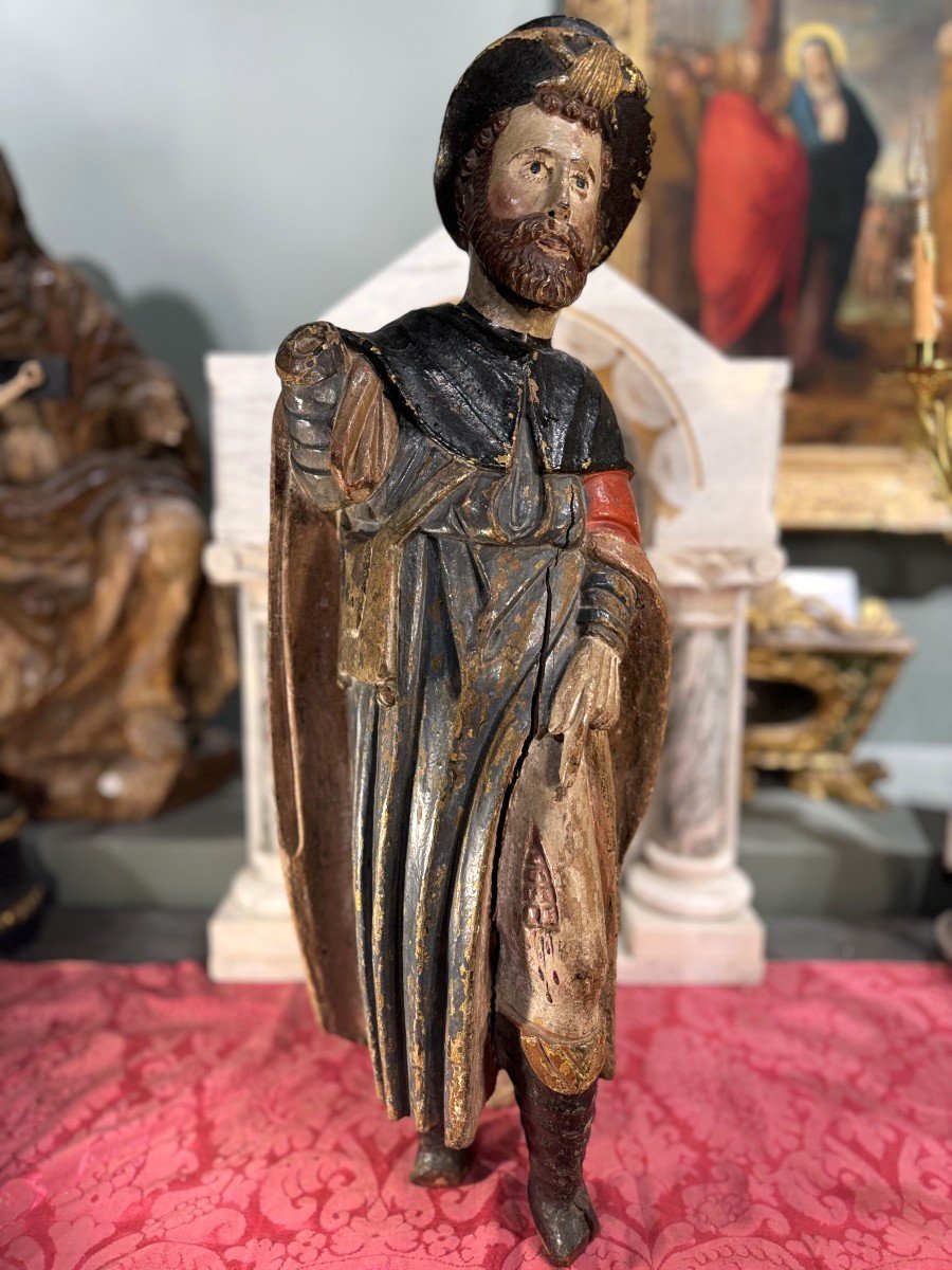 Saint Roch In Carved Wood - 16th Century-photo-3