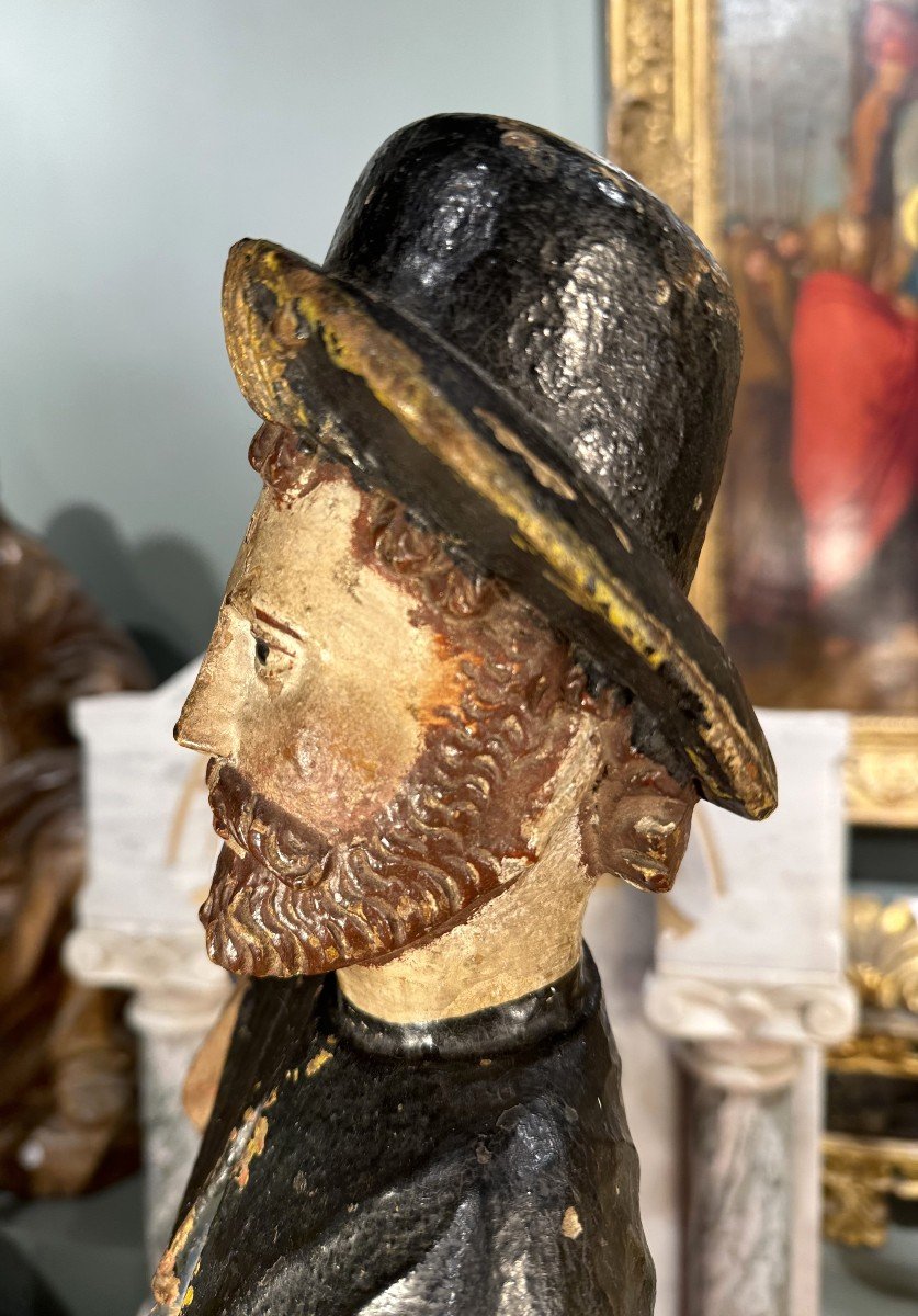 Saint Roch In Carved Wood - 16th Century-photo-4