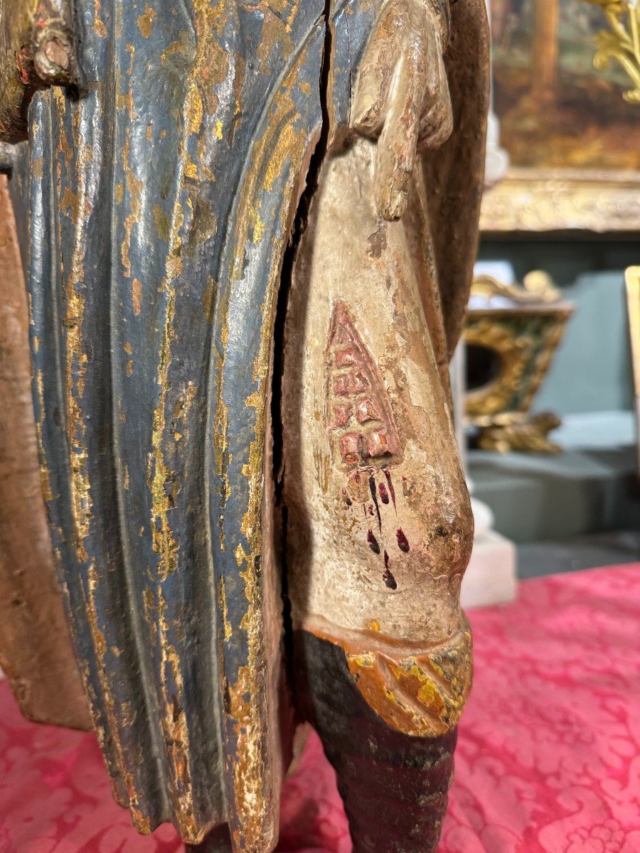 Saint Roch In Carved Wood - 16th Century-photo-2