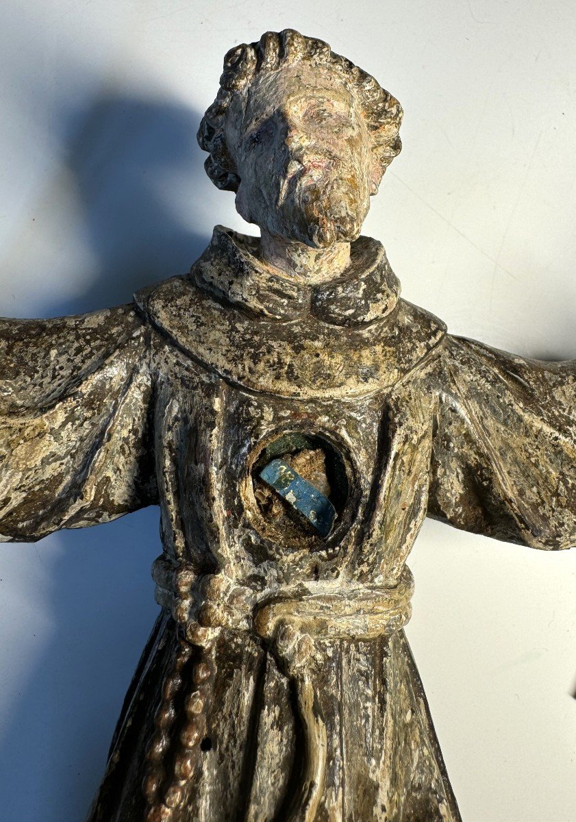 Statue Reliquaire De Saint François d'Assise - XVIIe-photo-5