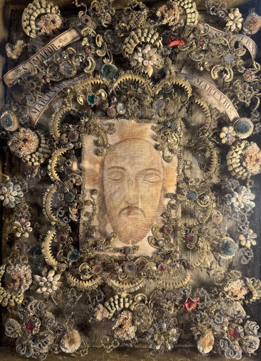 Holy Face With Relics Of Saints Amator And Vietrix – Circa 1800-photo-1