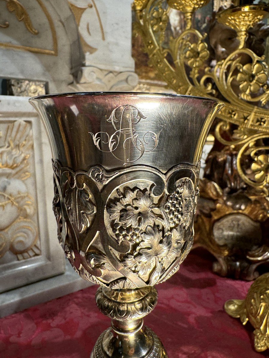 Calice En Argent Et Vermeil Et Sa Patène - Maison Favier -  Mi XIXe-photo-2