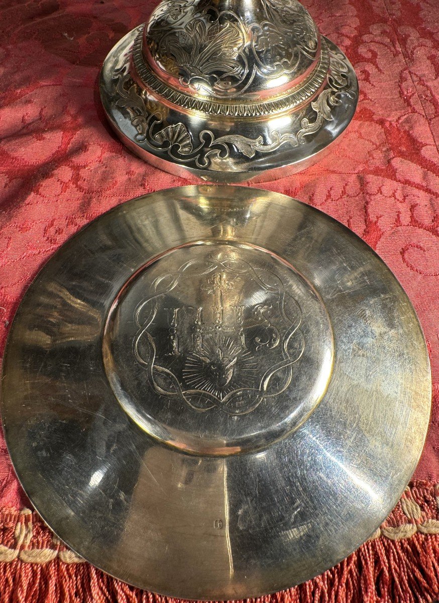 Calice En Argent Et Vermeil Et Sa Patène - Maison Favier -  Mi XIXe-photo-2