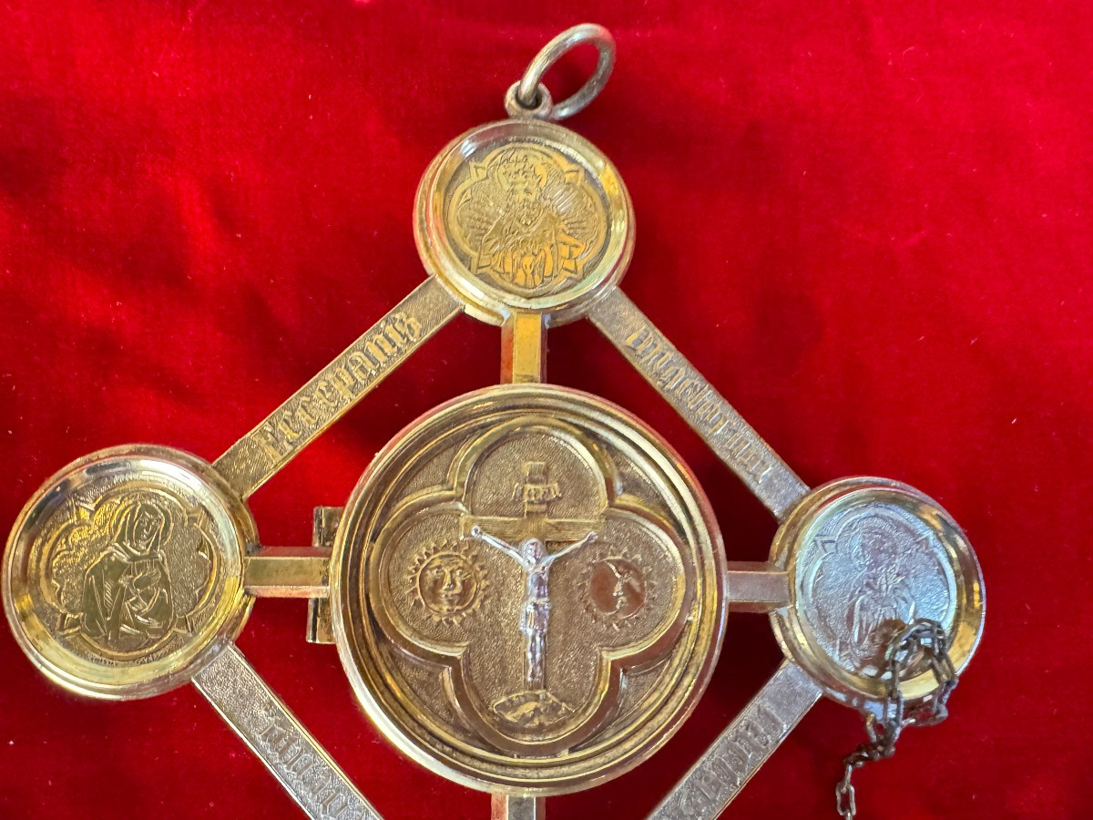 Custodian And Holy Oil Box In Silver-gilt - 19th Century-photo-3