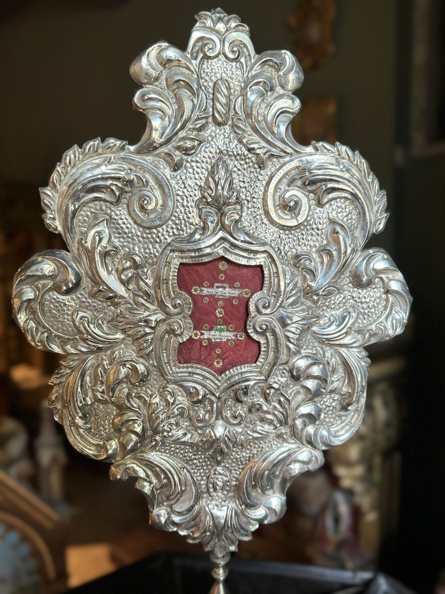 Monstrance Reliquaire En Cuivre Argenté Et Repoussé - Espagne - XIXe-photo-2