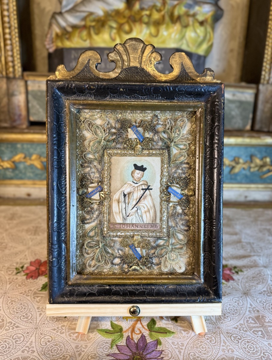Reliquaire avec une Représentation De Saint Jean Népomucène - XVIIIe