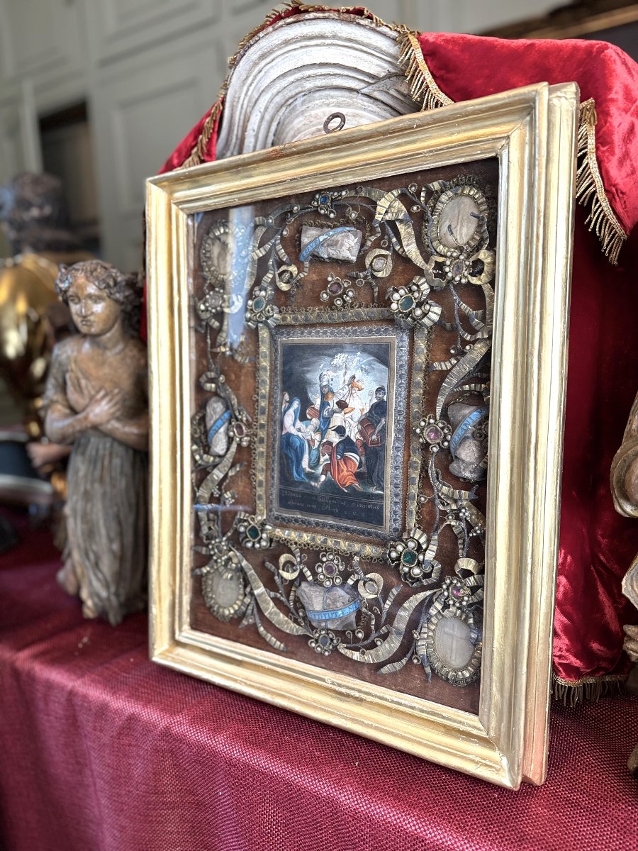 Important Reliquary With Four Relics And Agnus Dei - 18th Century-photo-2