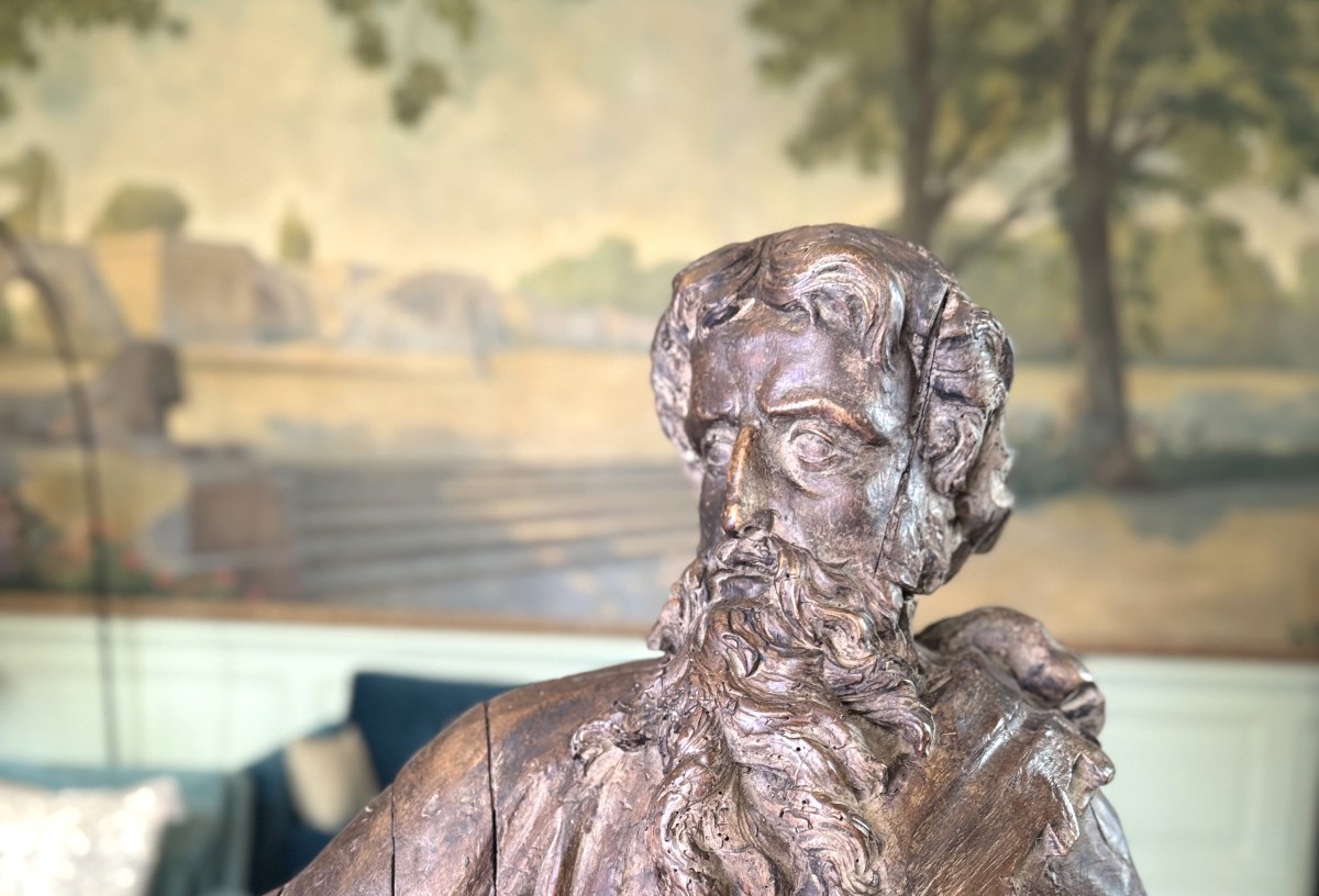 Important Pair Of Sculptures Of Saint Peter And Saint Paul - 17th Century-photo-2