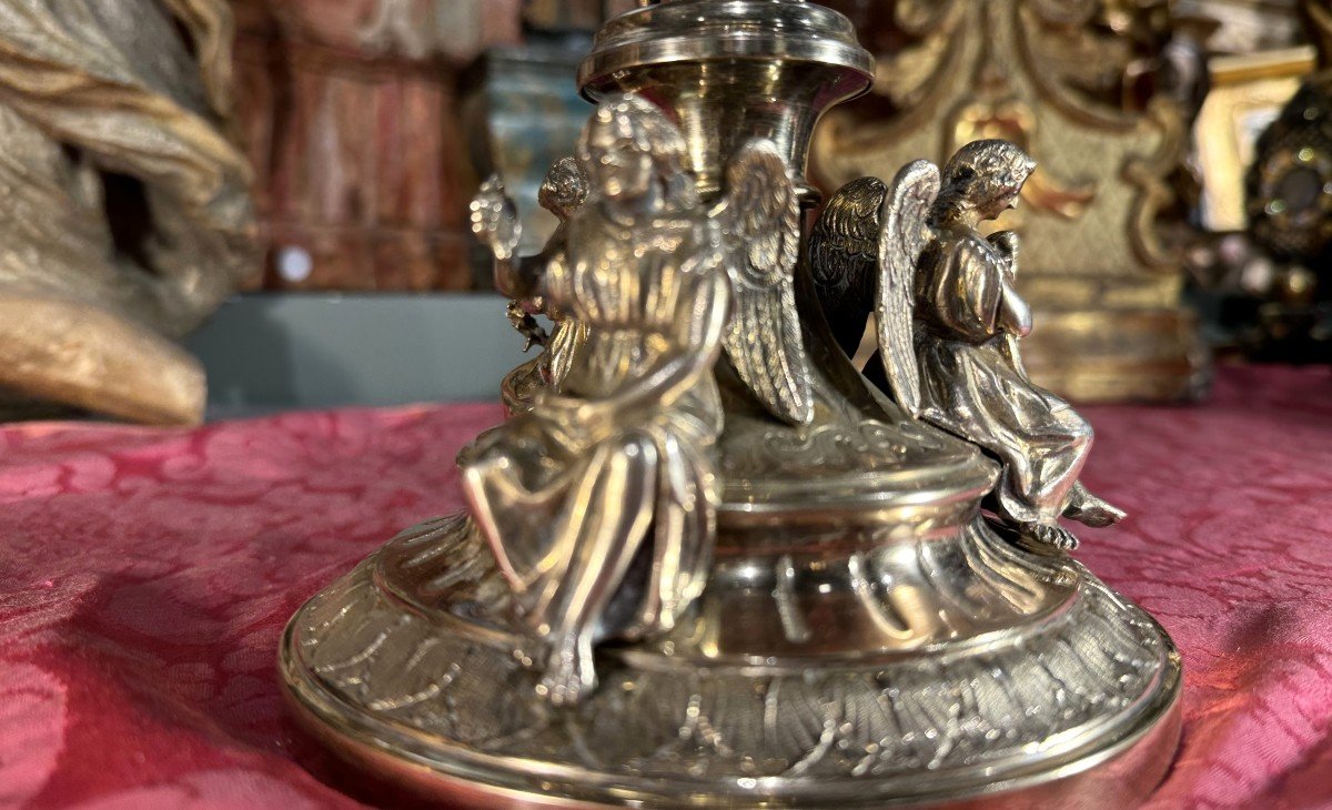 Large Silver And Bronze Chalice With Symbols Of The Passion – 19th Century -photo-3