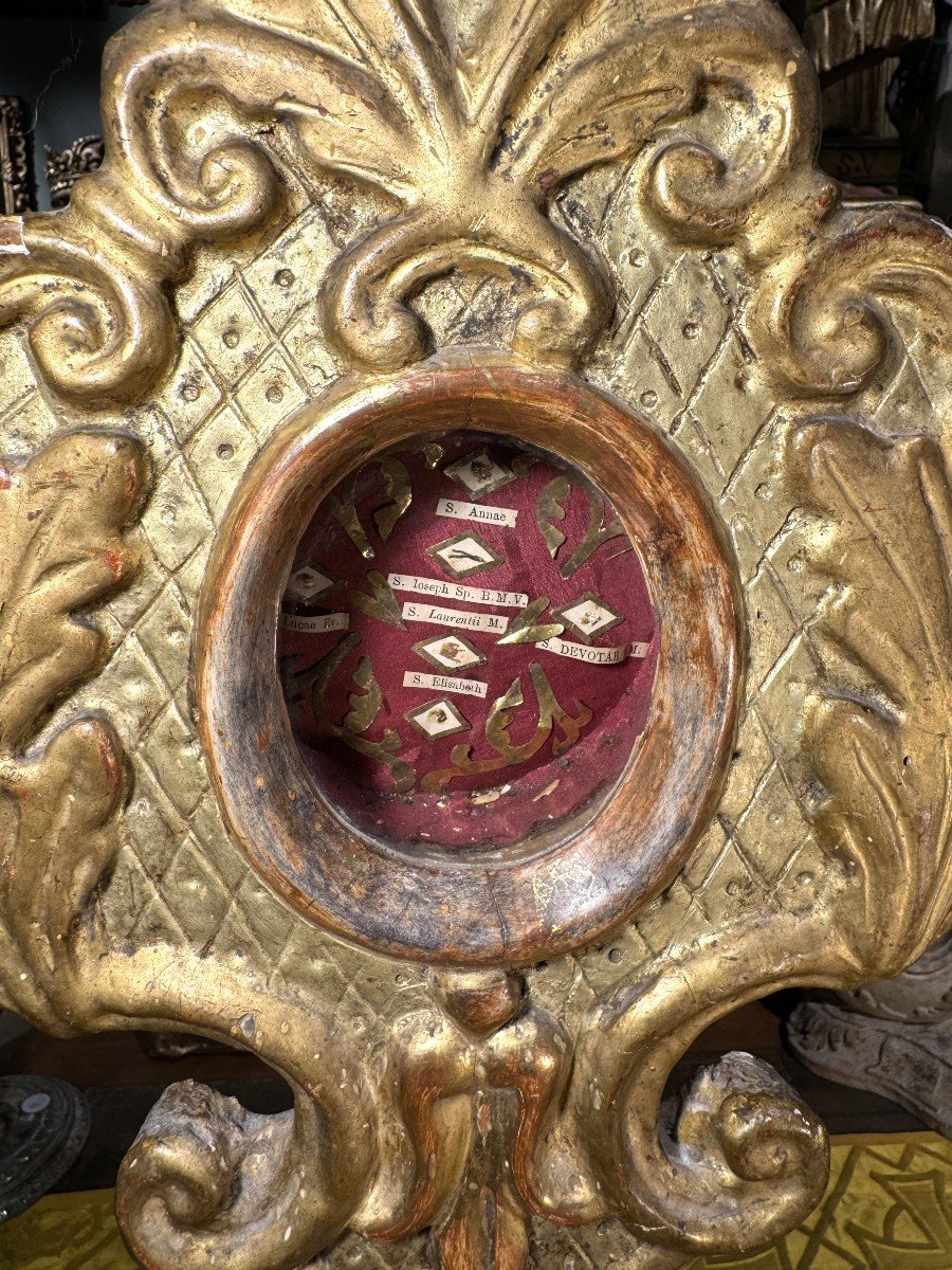 Italian Monstrance With Six Relics - 18th Century    -photo-2