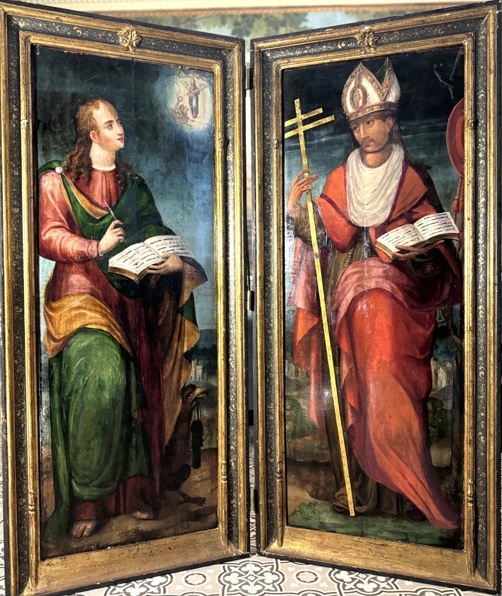Imposant Diptyque  - Huile Sur Panneau – Début XVIIe