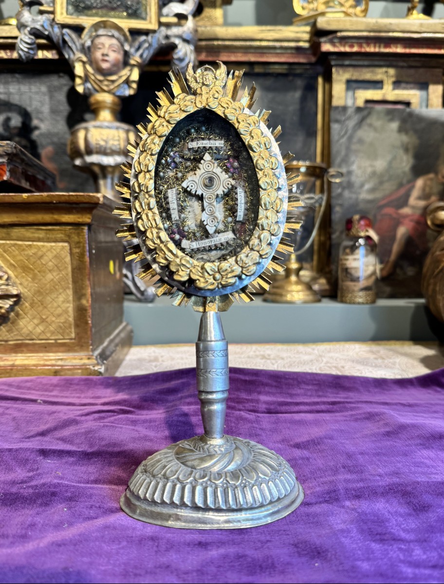 Monstrance Reliquary With Four Relics - Circa 1800   