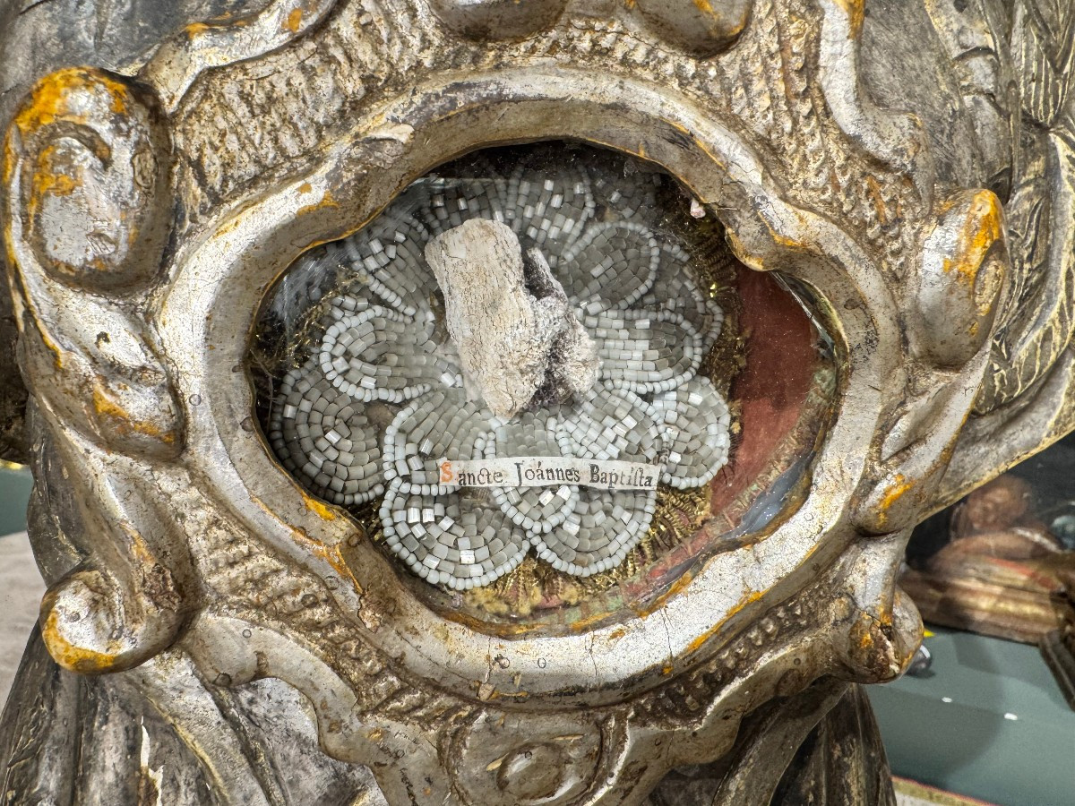 Paire De Bustes Reliquaires St Jean Baptiste Et St François – XVIIIe -photo-2