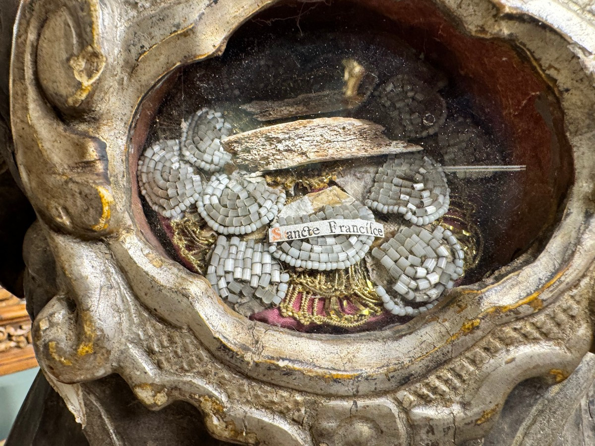 Paire De Bustes Reliquaires St Jean Baptiste Et St François – XVIIIe -photo-3