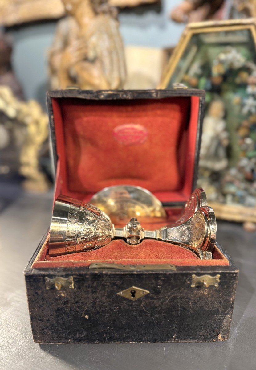 Chalice And Its Paten In Silver – Maison Trioullier – 19th Century -photo-3