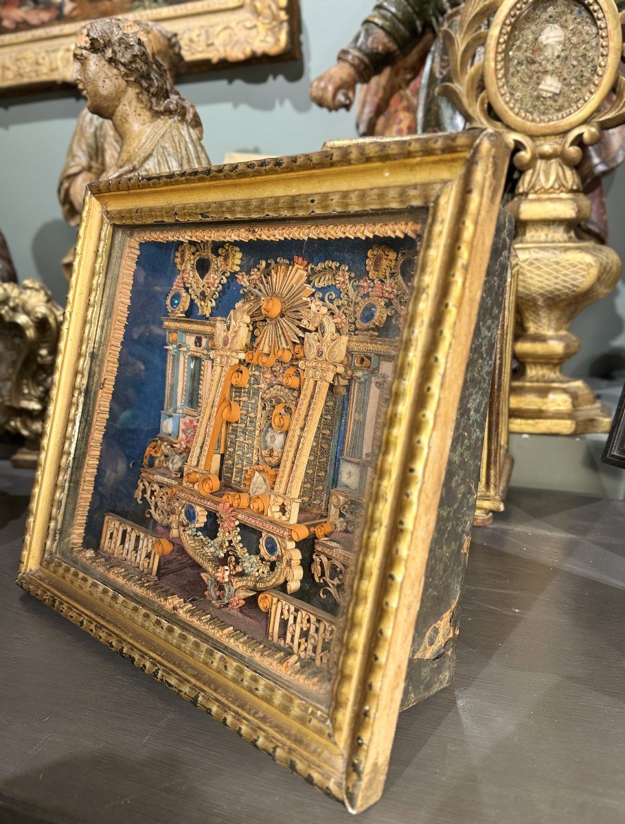 Visitandine Work - Paperolle Reliquary - Late 18th Century-photo-4
