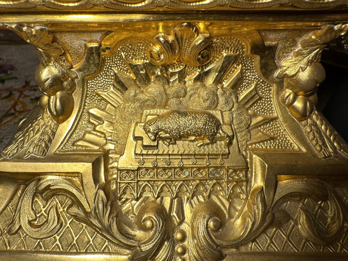 Monstrance In Gilded Brass – 19th Century -photo-5