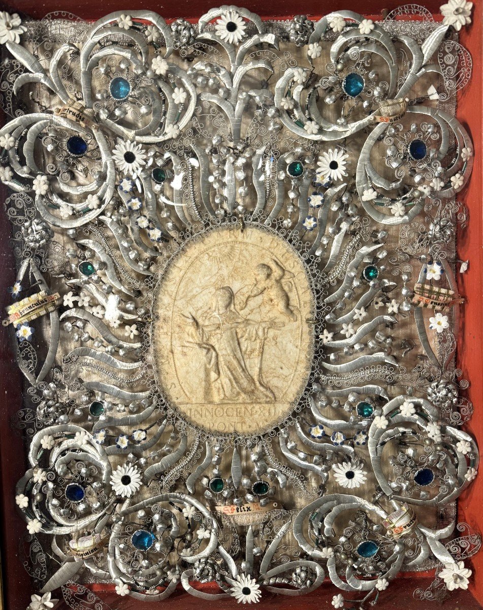 Important Pair Of Reliquaries With Fourteen Relics - Early 19th Century  -photo-1