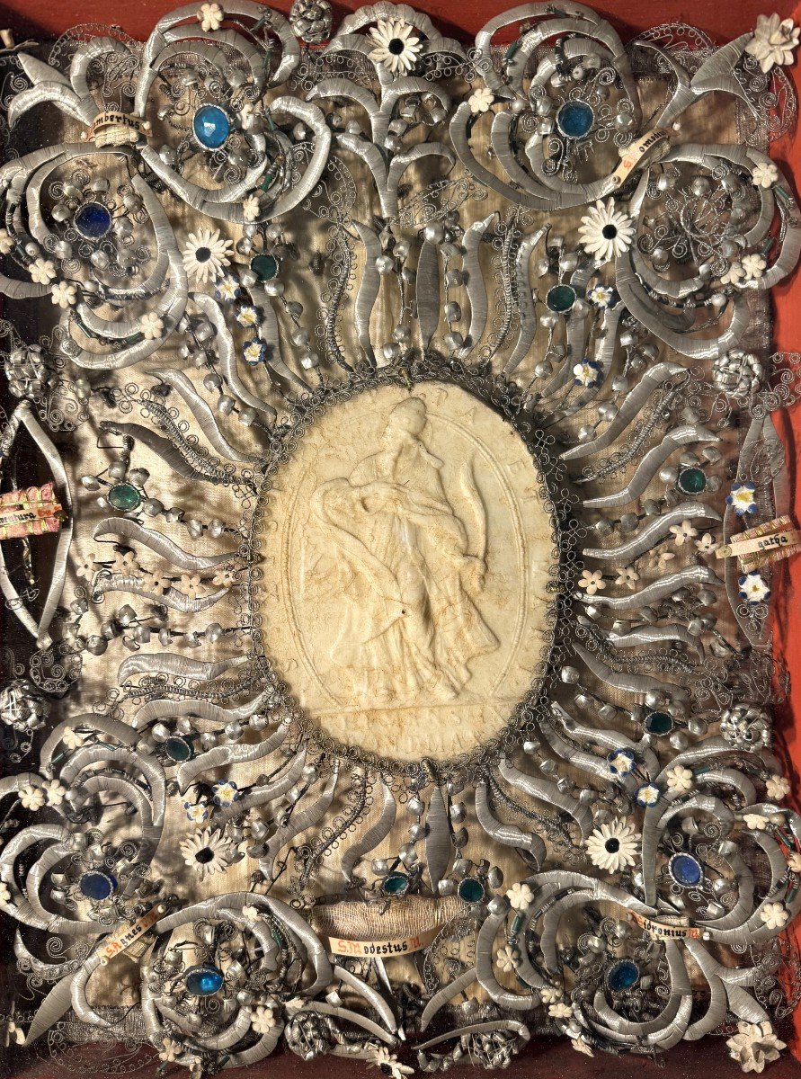 Important Pair Of Reliquaries With Fourteen Relics - Early 19th Century  -photo-2