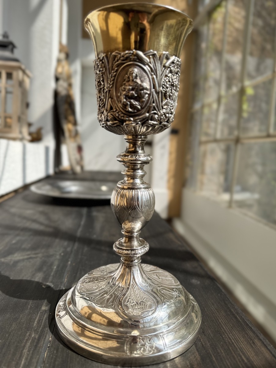 Calice En Argent Et Coupe En Vermeil - Début XIXe -photo-4