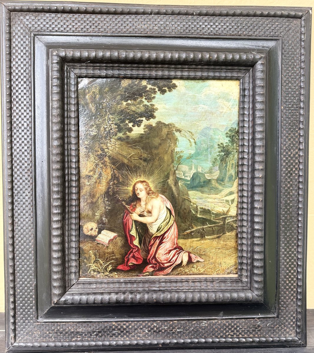 Sainte Marie- Madeleine Pénitente - Huile Sur Cuivre - XVIIe -photo-2