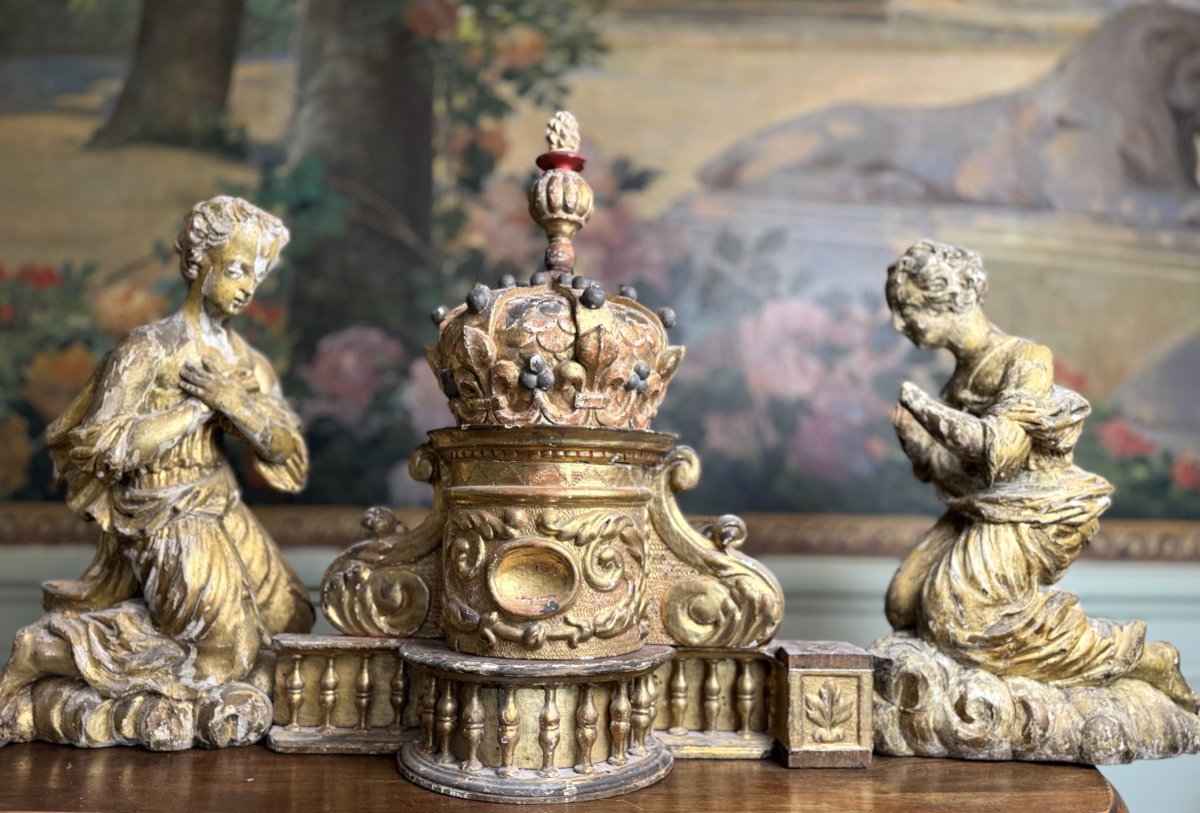 Pair Of Angels And Altar Gallery – 17th Century -photo-2