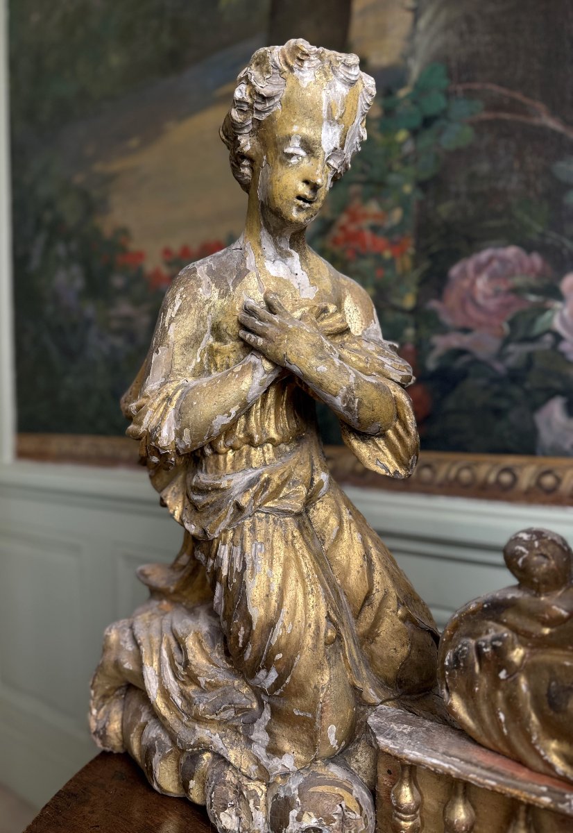 Pair Of Angels And Altar Gallery – 17th Century -photo-2