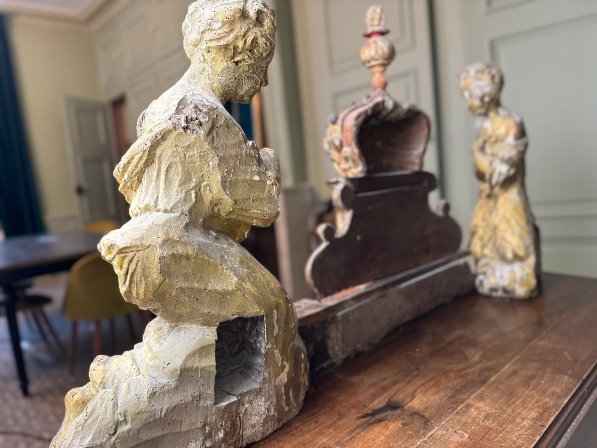 Pair Of Angels And Altar Gallery – 17th Century -photo-8