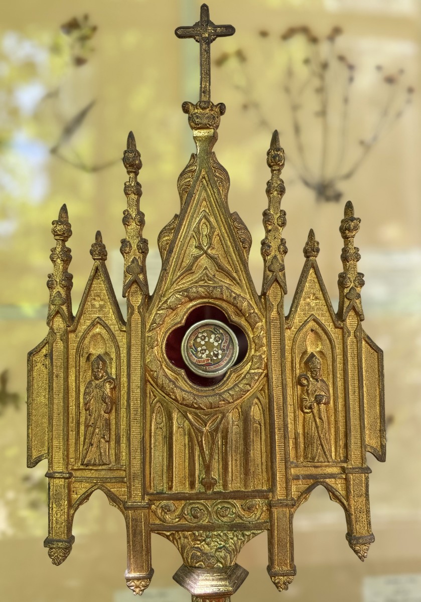 Monstrance Reliquary With Four Relics – 19th Century 