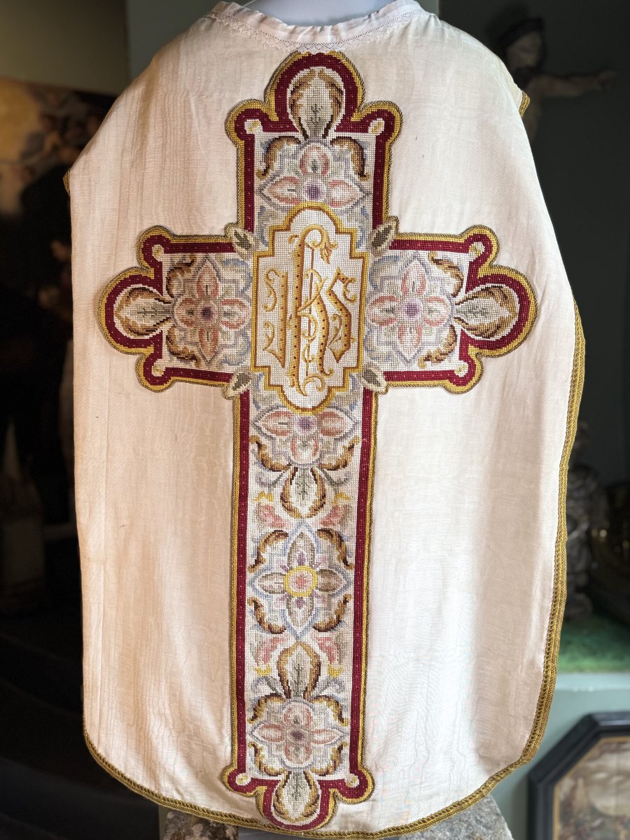 Chasuble Avec étole, Manipule Et Bourse - Fin XIXe-photo-4