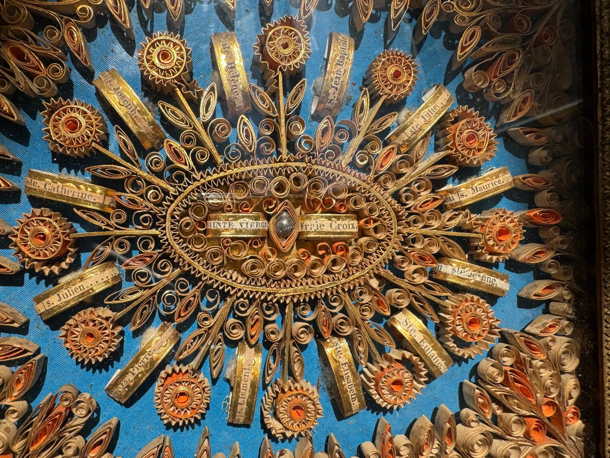 Reliquary Paperolles Of The Holy Virgin And The True Cross – Early 19th Century -photo-3