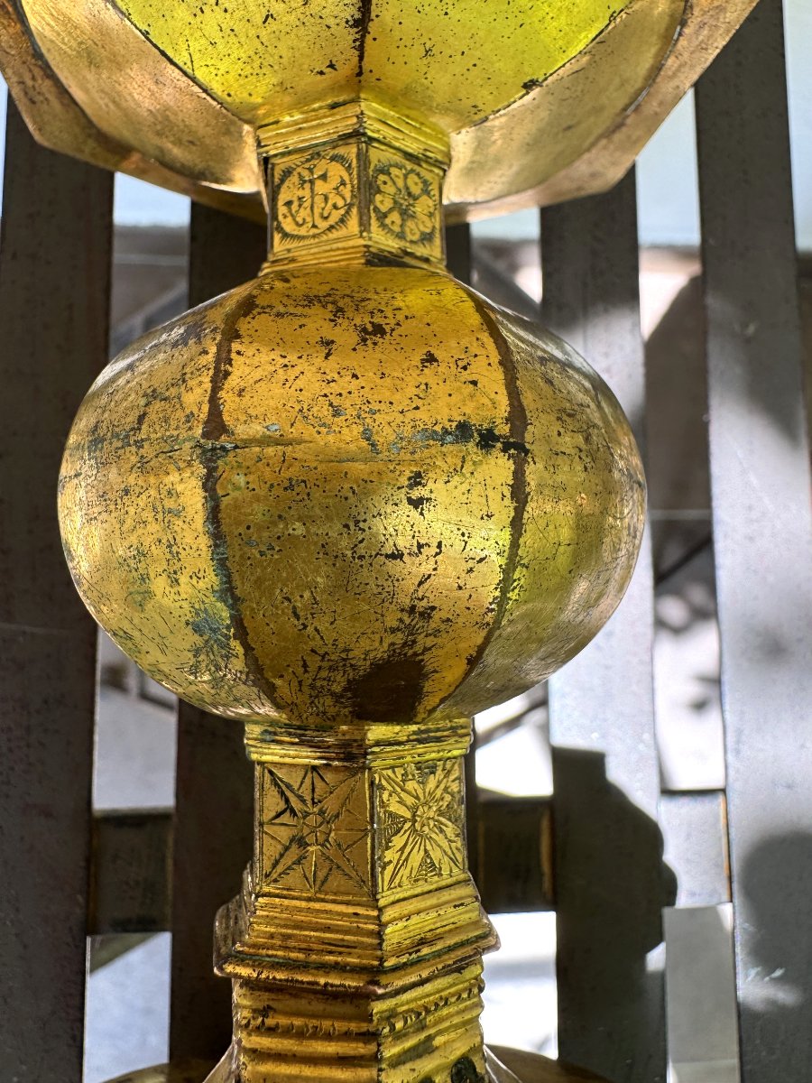 Monstrance Reliquary In Copper - Circa 1500-photo-2