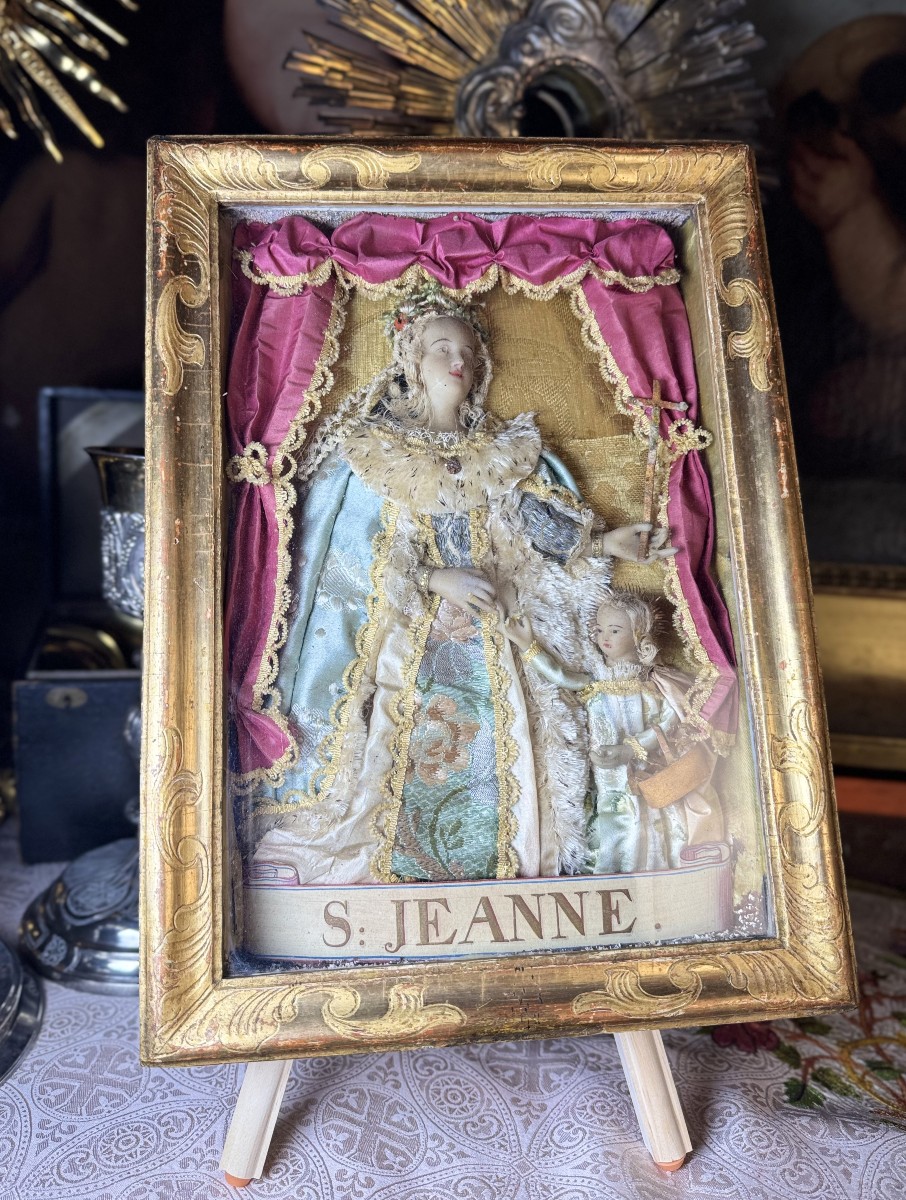 Sainte Jeanne de France - Cire habillée de Nancy - XVIIIe 