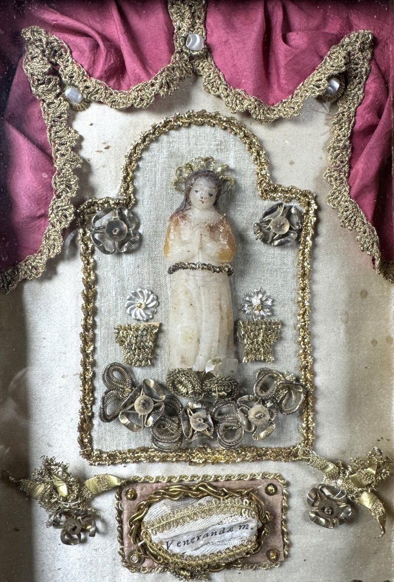 Reliquary Painting Of Saint Venerande - 18th Century -photo-4