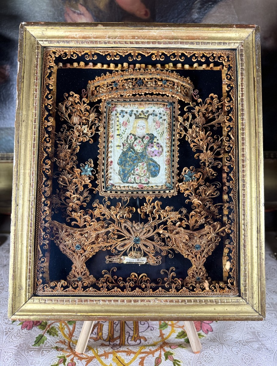 Reliquary Of Saint Germier With Relic Paste - 18th Century 