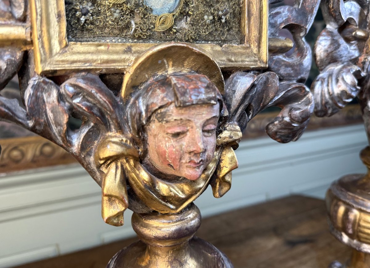 Paire De Reliquaires - Travail Italien - XVIIIe -photo-3